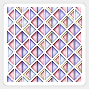 Geometric Pattern with 3d Effect, Rhombic Harlequin Motif Sticker